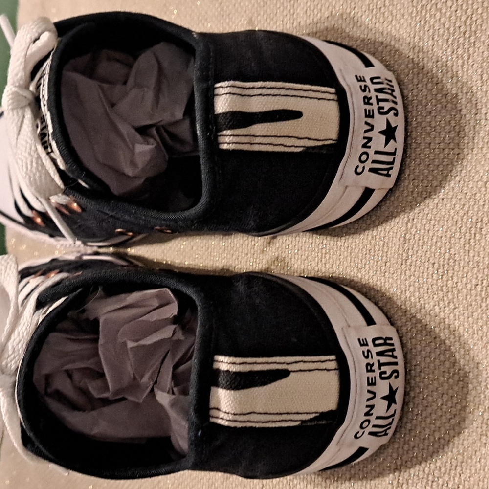 Converse YOU Custom Designed Black and White Low-Tops Sneakers - Picture 6 of 8